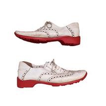 Sesto Meucci Golf By Sherry Spikeless Shoes Size 7M White Leather Wing Tip - $25.73