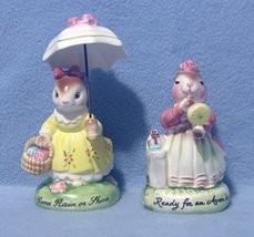 Avon 2 Bunny Figurines Rain or Shine and Avon Day - $9.99