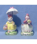 Avon 2 Bunny Figurines Rain or Shine and Avon Day Cherished Moments - $8.00