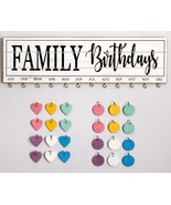 FAMILY Birthdays Hanging Plaque ~ Distressed Wood ~ Heart &amp; Circle Tags ... - £20.74 GBP
