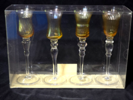 PIER 1 IMPORTS 7.5&quot; Stemmed Cordials VERRES AIQUEUR - Set Of 4 - BRAND NEW - $28.23 CAD