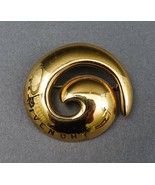 Givenchy Designer Signed Vintage Gold Tone Swirl Spiral Shell Brooch Pin - £98.76 GBP