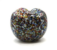 Vtg Spatter End of Day Cased Handmade Art Glass Pinched Vase Urn Beautiful - $49.99