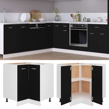 Corner Bottom Cabinet Black 75.5x75.5x80.5 cm Engineered Wood - £56.55 GBP