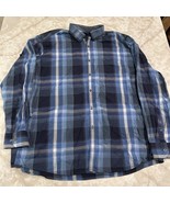 John Henry button up Long Sleeve Men Shirt 2XL Blue Plaid - $262.29 MXN
