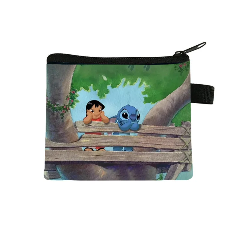 New Anime Stitch Coin Purse Kawaii Lilo Stitch Wallet Cute Angel Storage... - $4.82
