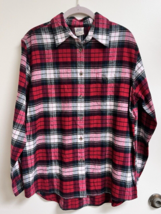 High Sierra Red Black Green Plaid Flannel Casual Style Women&#39;s Cotton Sh... - £9.88 GBP