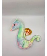 Ty Beanie Baby Neon Seahorse 1998 5th Gen Hang Tag 7&quot; Plush Rainbow Past... - $256.12 MXN