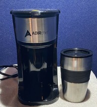 ADIRchef 800-01-BLK Grab N&#39; Go Personal Coffee Maker W/15 oz Travel Mug - Black - £15.91 GBP