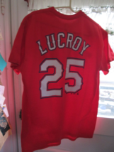 Lucroy 25, Texas, Majestic t-shirt, medium, lightly worn - £15.80 GBP