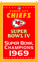 Kansas City Chiefs Football Team Champions Memorable Flag 90x150cm 3x5ft Banner - £11.74 GBP