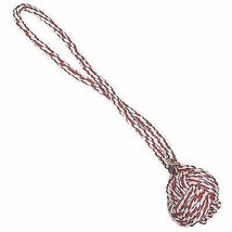 Dog Toy Bulk Lots Tough Dog Rope 15&quot; Red &amp; White Monkey Fist Knot Tug Fetch Chew - £10.19 GBP