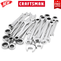 Craftsman 20 Piece Pc Ratcheting Combination Wrench Set Standard SAE and Metric - £91.36 GBP