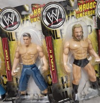 WWE Wrestling Havoc Unleashed John Cena &amp; Tri H Action Figures 6&quot; Series 4 Jakks - £23.33 GBP