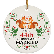 Our 44th Years Christmas Married Ornament Gift 44 Anniversary Squirrel Couple - $15.79