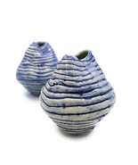 Blue Handmade Ceramic Vase Textured  Irregular Shaped Pottery Abstract S... - £54.50 GBP+
