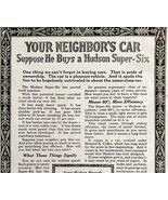 1916 Hudson Motors Super Six Neighbors Advertisement Automobilia Ephemer... - $365.38 MXN