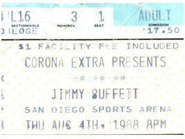 Jimmy Buffett Ticket Stub August 4 1988 San Diego California - £19.46 GBP