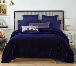 Navy Sumptuous Lightweight Blanket Soft Bed Blanket Throw Size - £19.10 GBP