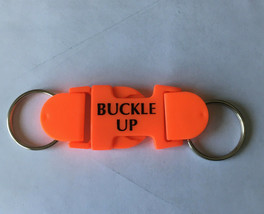 Vintage orange buckle up keyring keychain key holder  - $19.75