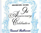 MGM Grand Hotel 9th Anniversary Menu George Burns Harry James George Lib... - $77.14