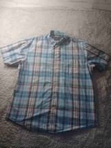 Van Heusen Mens Plaid Button Up Casual Shirt Size XL Preppy Streetwear Farmcore - £8.23 GBP