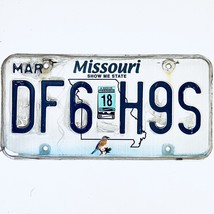 2018 United States Missouri Bluebird Passenger License Plate DF6 H9S - £14.04 GBP