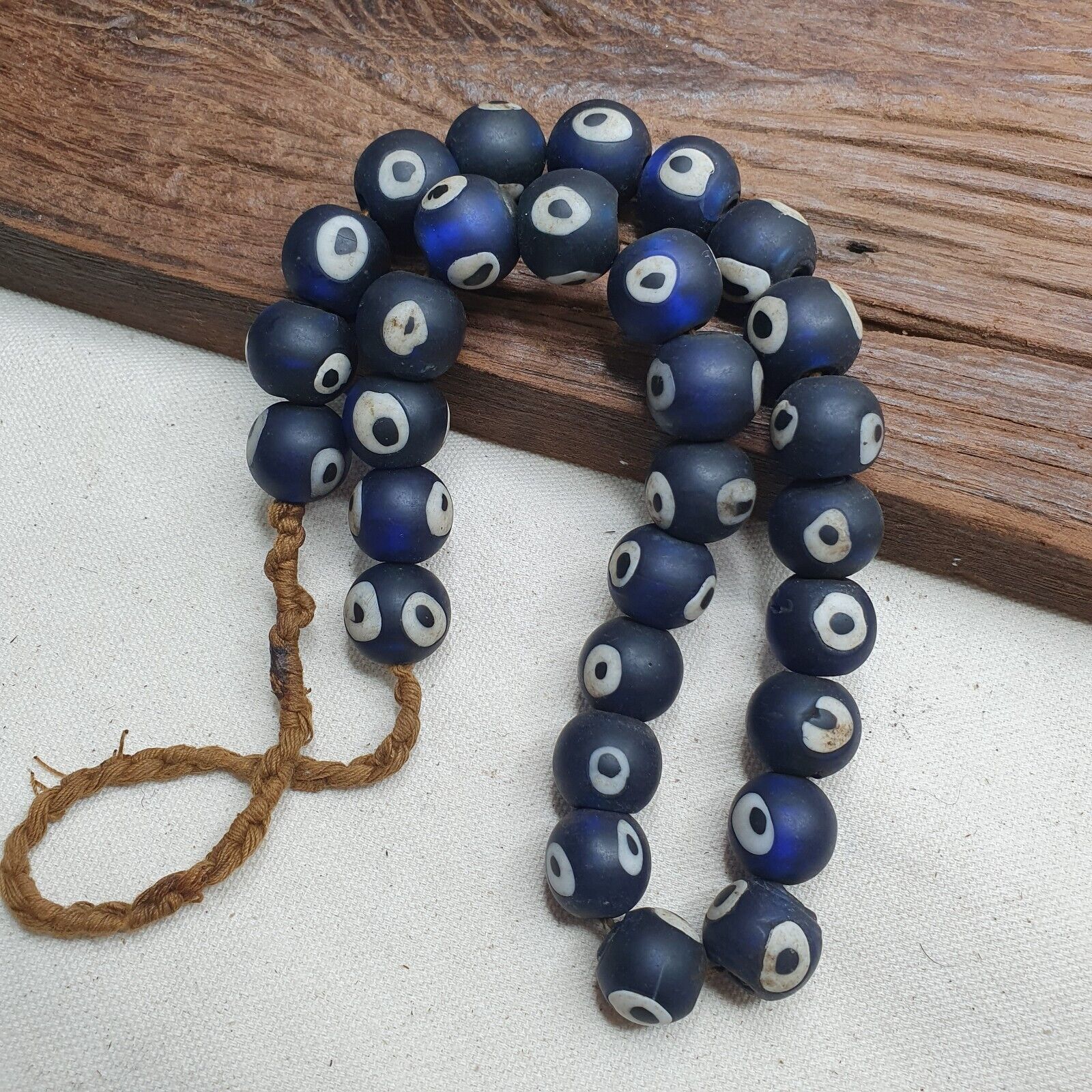 Primary image for Amazing Vintage Evil-Eye old venetian-African Style Glass beads Strand 18-19mm