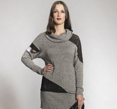 Myco Anna: Eco-Cotton Asymmetrical Patchwork Sweater - £77.66 GBP
