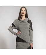Myco Anna: Eco-Cotton Asymmetrical Patchwork Sweater - £78.05 GBP