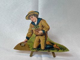 1900&#39;s Lion Coffee No 3 The Gardener Boy Victorian Paper Doll Trade Card - £23.70 GBP