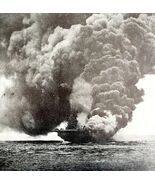 USS Bunker Hillb Moments After Attack 1945 WW2 Photo Print Military DWHH10 - €34,34 EUR