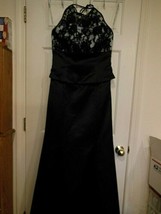 Jordan Bridesmaid Prom Dress Black Satin w Lace Size 10 seen in Brides m... - £45.40 GBP