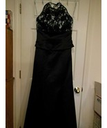Jordan Bridesmaid Prom Dress Black Satin w Lace Size 10 seen in Brides m... - $78.52 CAD