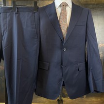 Van Gils Dutch Tailors 40R 36 x 32 Marlane Wool Dark Gray Blue Slim 2Btn Suit - $94.99