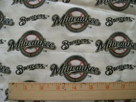 Milwaukee Brewers Mlb Cotton Fabric 1/4 Yard X 57" For Mask Free Ship 9"X57" New - $24.99