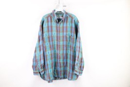 Vtg 90s Streetwear Mens Large Faded Rainbow Southwestern Flannel Button Shirt - £46.42 GBP
