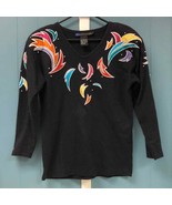 Vintage Y2K 90s IB Diffusion 100% cotton bright embroidered top w/ shoul... - $67.75 CAD