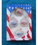 Rauch America the Beautiful Glass Ornaments, Patriotic Red Blue Clear FR... - £9.59 GBP