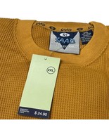 NEW Long Sleeve Waffle Knit Sz 2XL Dark Yellow Shirt SAAD Collection VTG... - $257.03 MXN