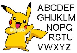 Pokemon Pikachu Abc Sampler Cross Stitch Pattern Patterns - £3.87 GBP