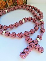 50 semi spaced dusty pink rosary, Komboskini Greek prayer rope Religious... - £18.61 GBP
