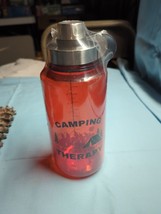 OZARK Trail 32oz Red BPA Free Plastic Water Bottle w/ Double Screw-on Lid - NEW - £6.88 GBP