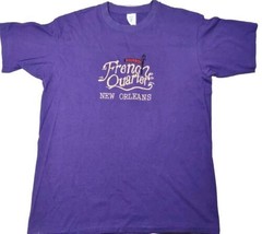 French Quarter T Shirt Sz L Bourbon Street New Orl EAN S Vtg Single Stitch Purple - £21.21 GBP