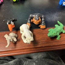 Lot of 5 1995 Fisher Price Animals Elephant Gorilla Alligator Bird Polar... - $17.61