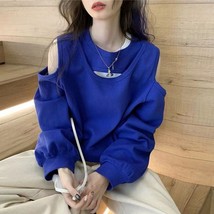 Korean Hoodies for Women Fashion Off  Long Sleeve Pullovers Oversized Tops 2022  - £72.28 GBP