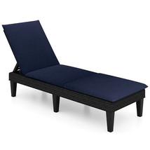 Patio Lounge Chair 3-Position Adjustable Backrest and Cushion-Blue - Col... - $3,313.52 MXN