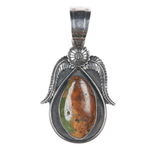 Large JR Native American silver and turquoise pendant - £231.20 GBP