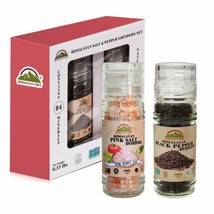 Himalayan Chef Pink Salt and Black Pepper Grinder Set (5.3 Ounce) Refillable - £12.68 GBP