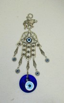 Turkish Hand Hamsa Blue Evil Eye Home Blessing Charm Ornament Wall Decor UZMAN - £7.88 GBP
